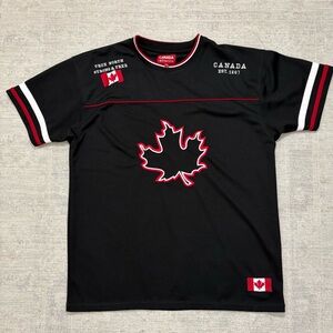 Canada Athletics True North Strong & Free Embroidered Jersey Size XL Maple Leaf
